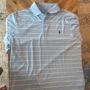 Polo by Ralph Lauren Men's Sky Blue Striped Polo Shirt
